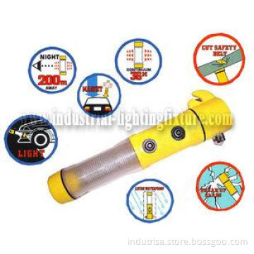 Yellow Led Car Emergency Led Rechargeable Flashlight with 9
